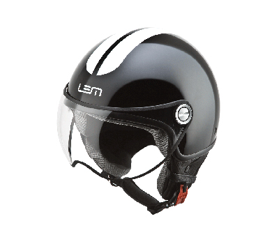 helm lem demi-jet coolmax glossy roger XL 61/62 zwart/wit=op=op
