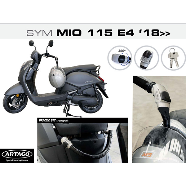 Artago Stuurslot Antirobos Sym Mio 50I