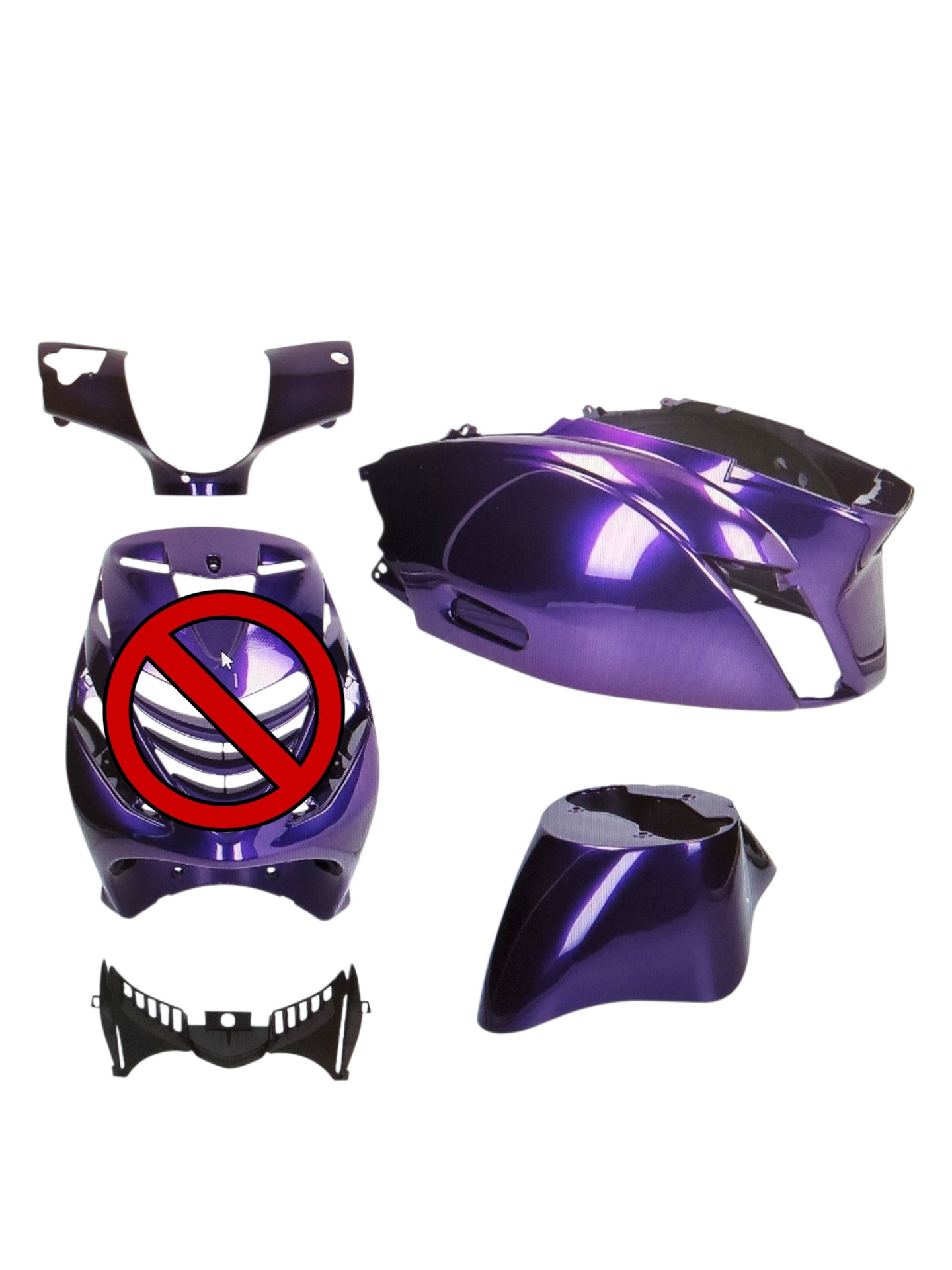 plaatwerkset DMP model SP EVO-1 Ultra Violet Paars !! Mist Voorscherm !! paars 4-delig zip2000