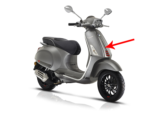 voorscherm Piaggio origineel midden euro-4/5 grijs titanio 707/C sprint 1b005209000hq