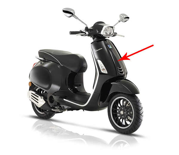 voorscherm Piaggio origineel midden euro-4/5 zwart lucido 94 sprint 1b00520900090