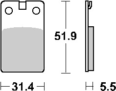 remblokset sbs voor crosser, f12 ac, f15, red rose, zundapp 132hf=op=op