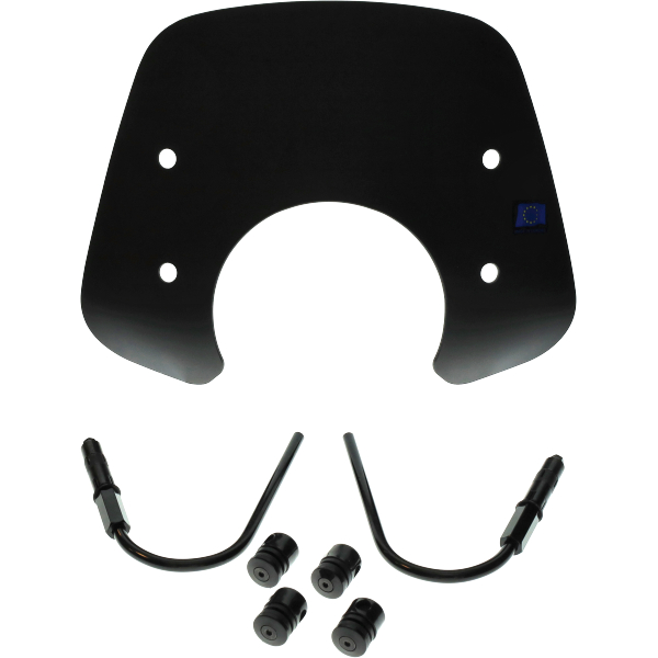 windscherm Regia met bevestigingsset laag euro-5 (made in EU) mat zwart gts 125cc, gts 250cc, gts 300 HPE