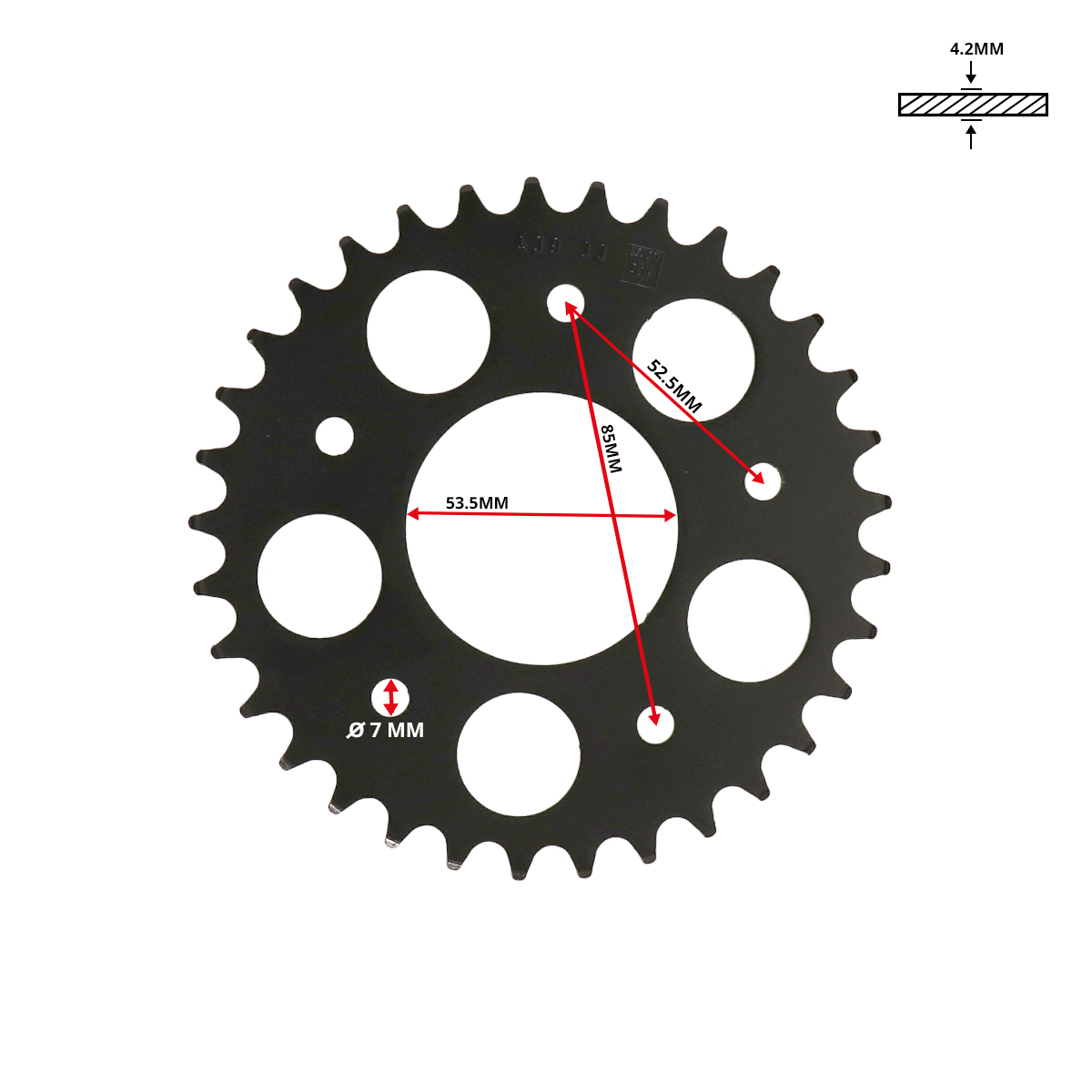 achterkettingwiel esjot 33t 3/16 kreidler 20-0439-33