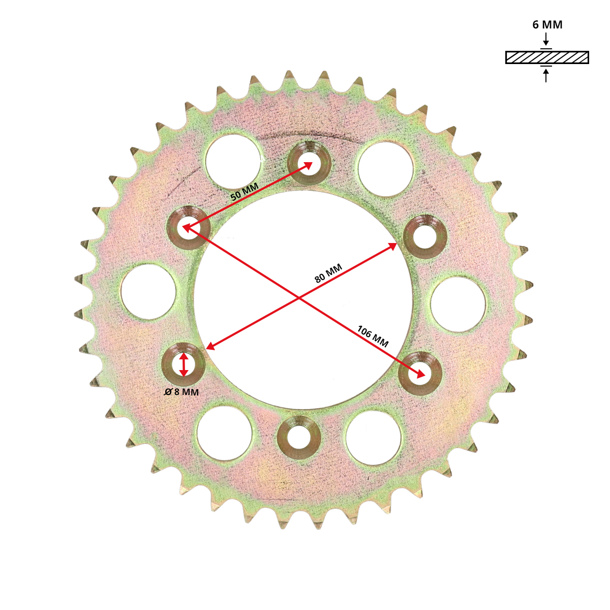 achterkettingwiel 40t rr2000, spike