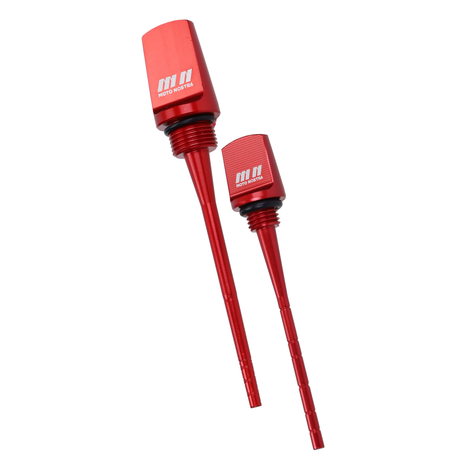 oliepeilstok Moto-Nostra set aluminium rood gts 125cc, gts 250cc, gts 300, gtv, mp3, vespa=op=op