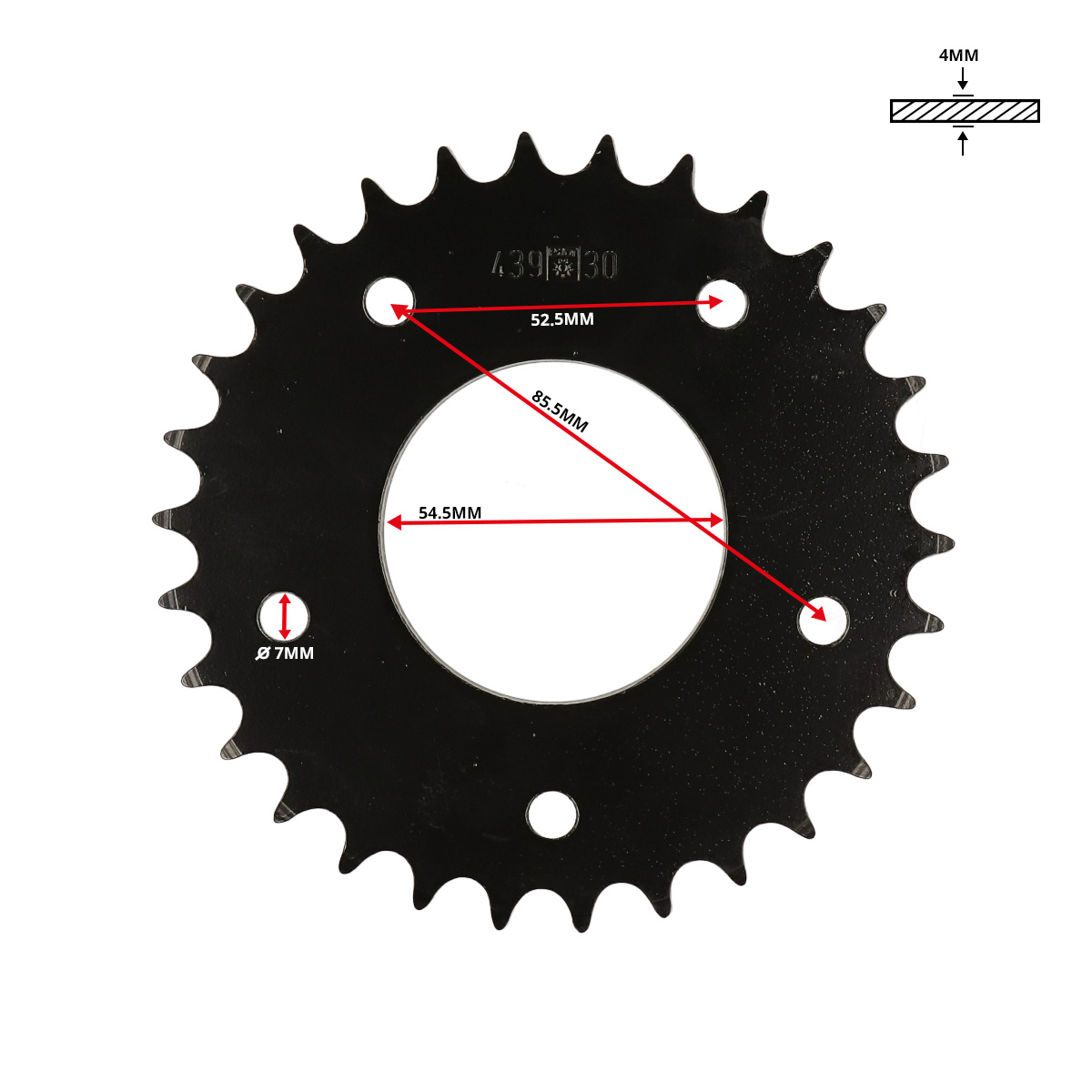 achterkettingwiel esjot 30t 3/16 kreidler 20-0439-30