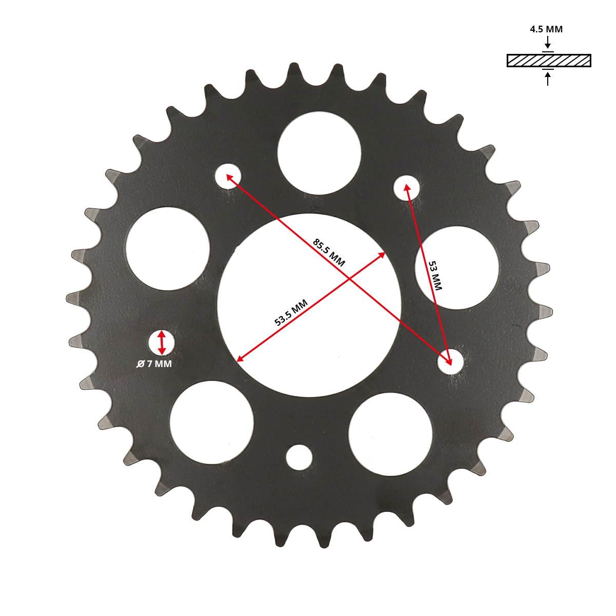achterkettingwiel esjot 34t 3/16 kreidler 20-0439-34