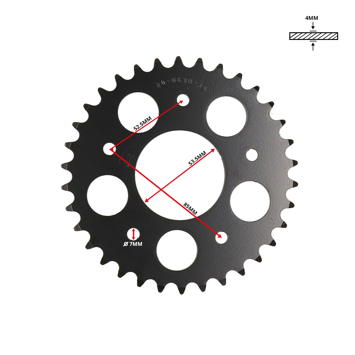 achterkettingwiel esjot 34t 1/4 kreidler 20-0438-34
