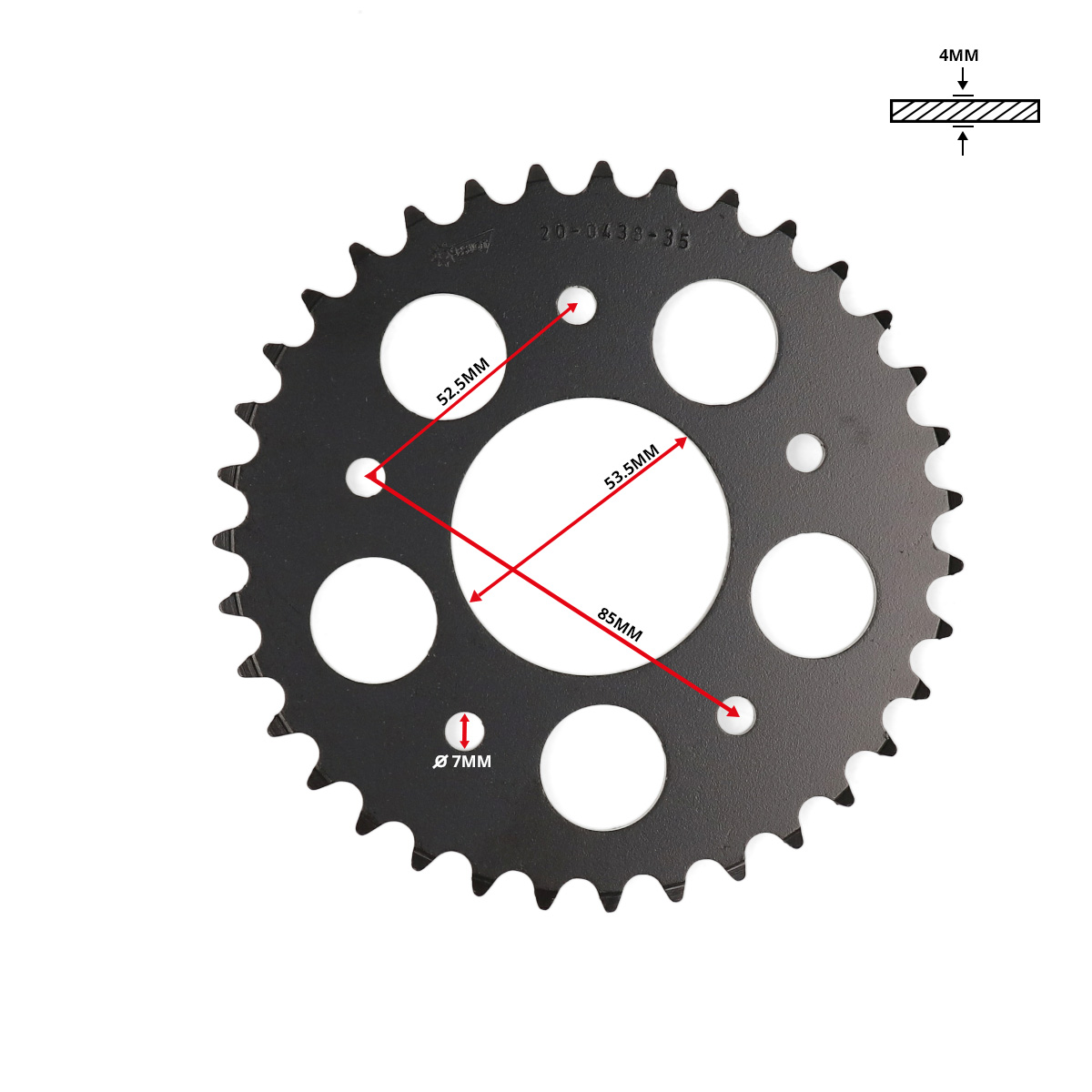 achterkettingwiel esjot 35t 1/4 kreidler 20-0438-35