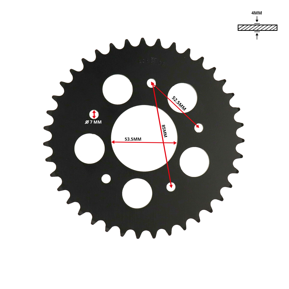 achterkettingwiel esjot 39t 1/4 kreidler 20-0438-39