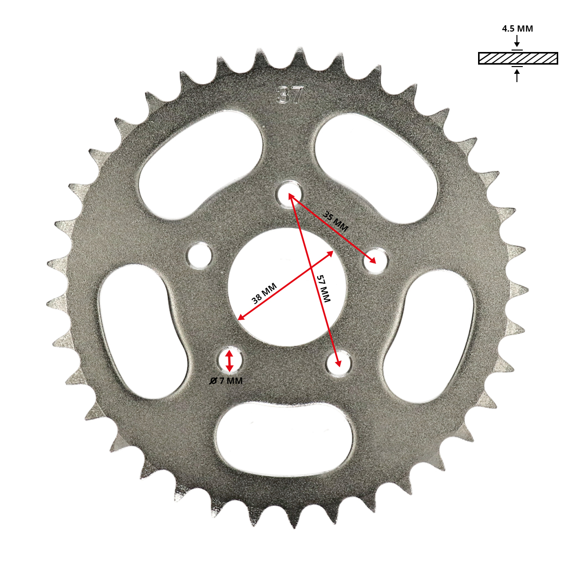 achterkettingwiel DMP 25km 37t revival